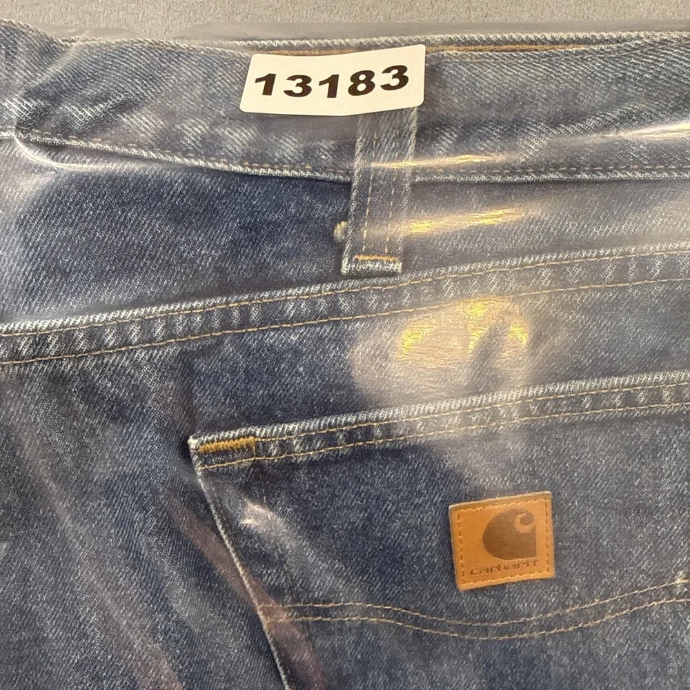 Carhartt Mens Jeans 38x34 Relaxed Fit Blue Denim Casual Work B17 DST Tapered Leg